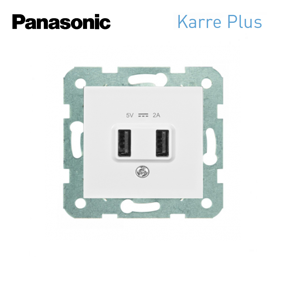 Base de enchufe doble 2P+TT 16AX Panasonic Viko WKTT02152WH Karre Plus  Blanco